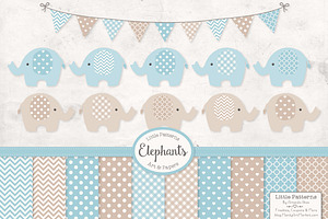Baby Blue Elephant Vectors, an Illustration by Amanda Ilkov