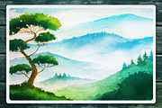 Watercolor Landscape set #3, an Animal Illustration by AlexGreenArt (Thumbnail 4 of 8)
