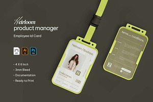 Heirloom Product Manager - ID Card, a Card Template by VUNIRA