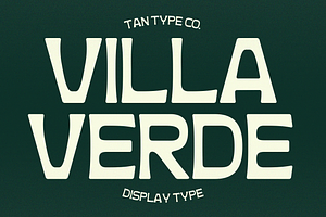 TAN - VILLA VERDE, a Sans Serif Font by TanType