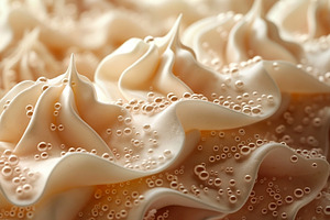 Close-up of creamy, textured swirls with bubbles, showcasing a s, a Food & Drink Photo by ImageMir