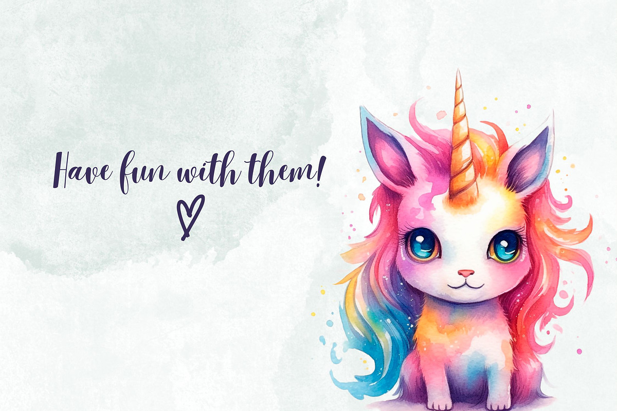 Magic Rainbow Caticorns Watercolor, an Animal Illustration by Loony Dream Designs (Photo 4 of 4)
