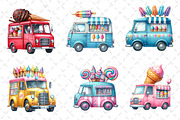 Summer Ice Cream Truck Clipart, an Illustration by Dream Creation (Thumbnail 4 of 6)