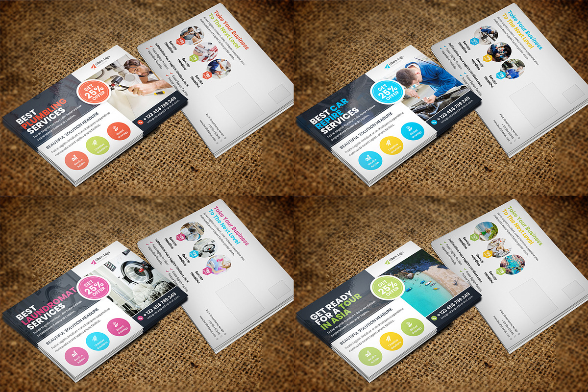 Postcard Design Bundle, a Card Template by Miyaji75 (Photo 18 of 20)
