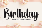 Birthday | Script Font, a Handwritten Font by Scratchones (Thumbnail 1 of 8)