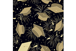 Festive seamless pattern with, an Education Illustration by Toltemara