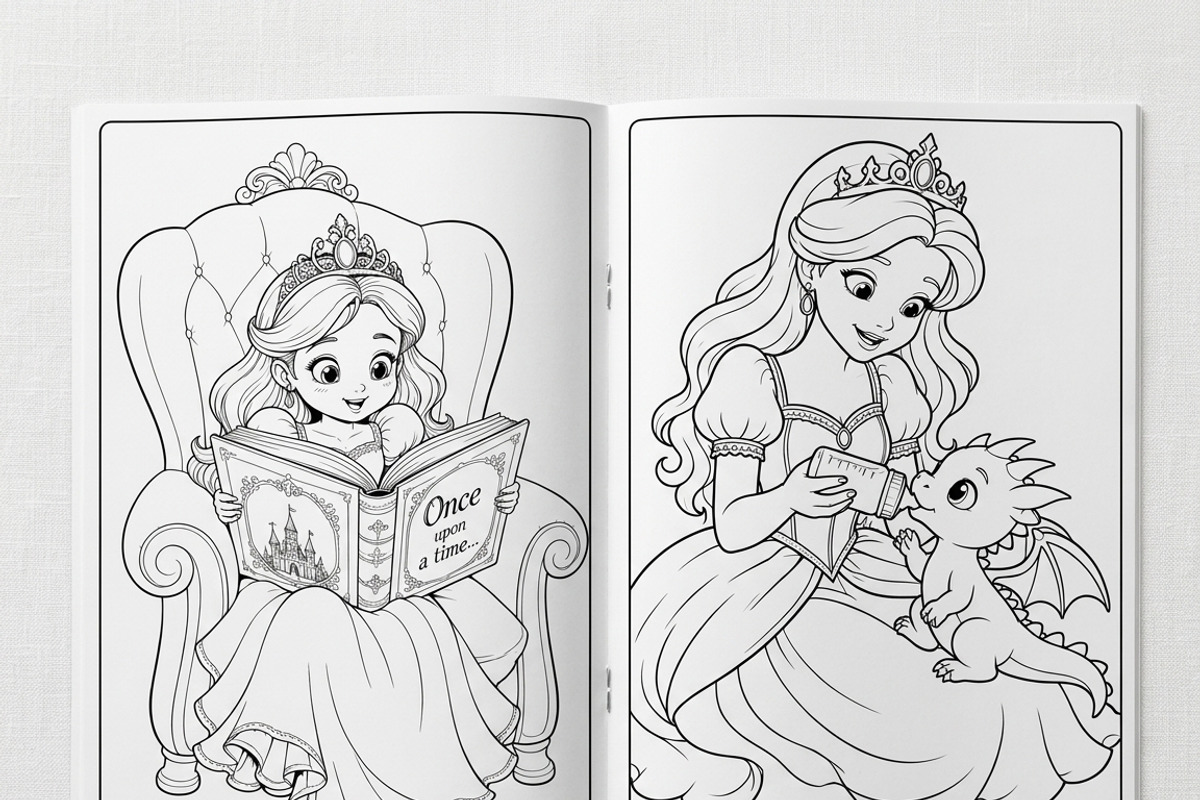 Magical Princess Coloring Book Vol47, a Person Illustration by ikarifq shop (Photo 3 of 7)