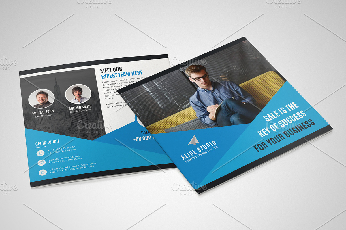 Square Bifold Brochure Template, a Brochure Template by Alice_s (Photo 1 of 6)