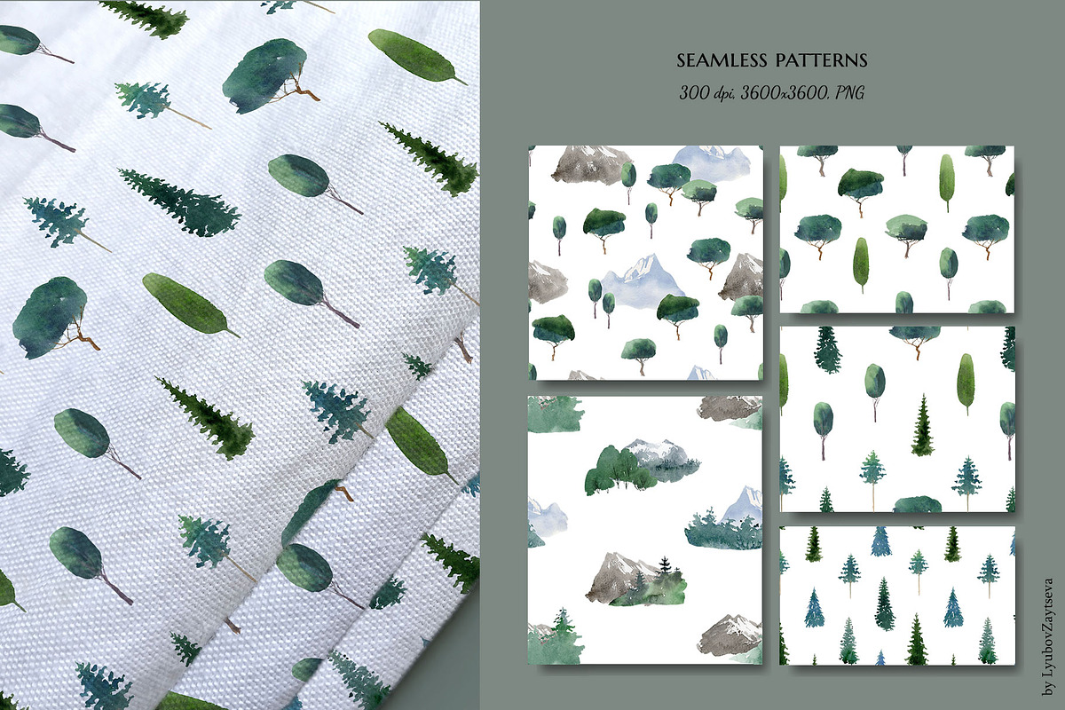 watercolor landscape creator clipart, a Decorative Illustration by LyubovZaytseva (Photo 25 of 27)
