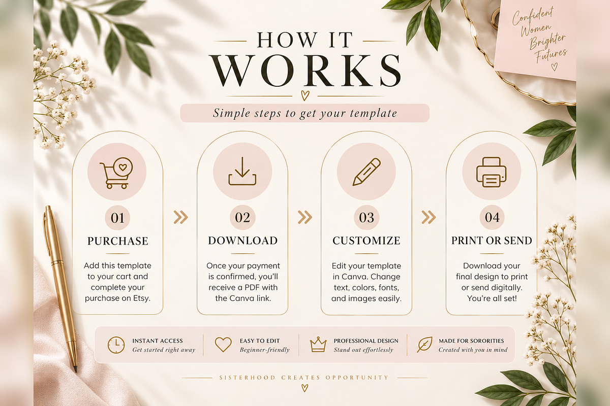 Sorority Rush Resume Canva Template, a Resume Template by Moeen (Photo 8 of 8)