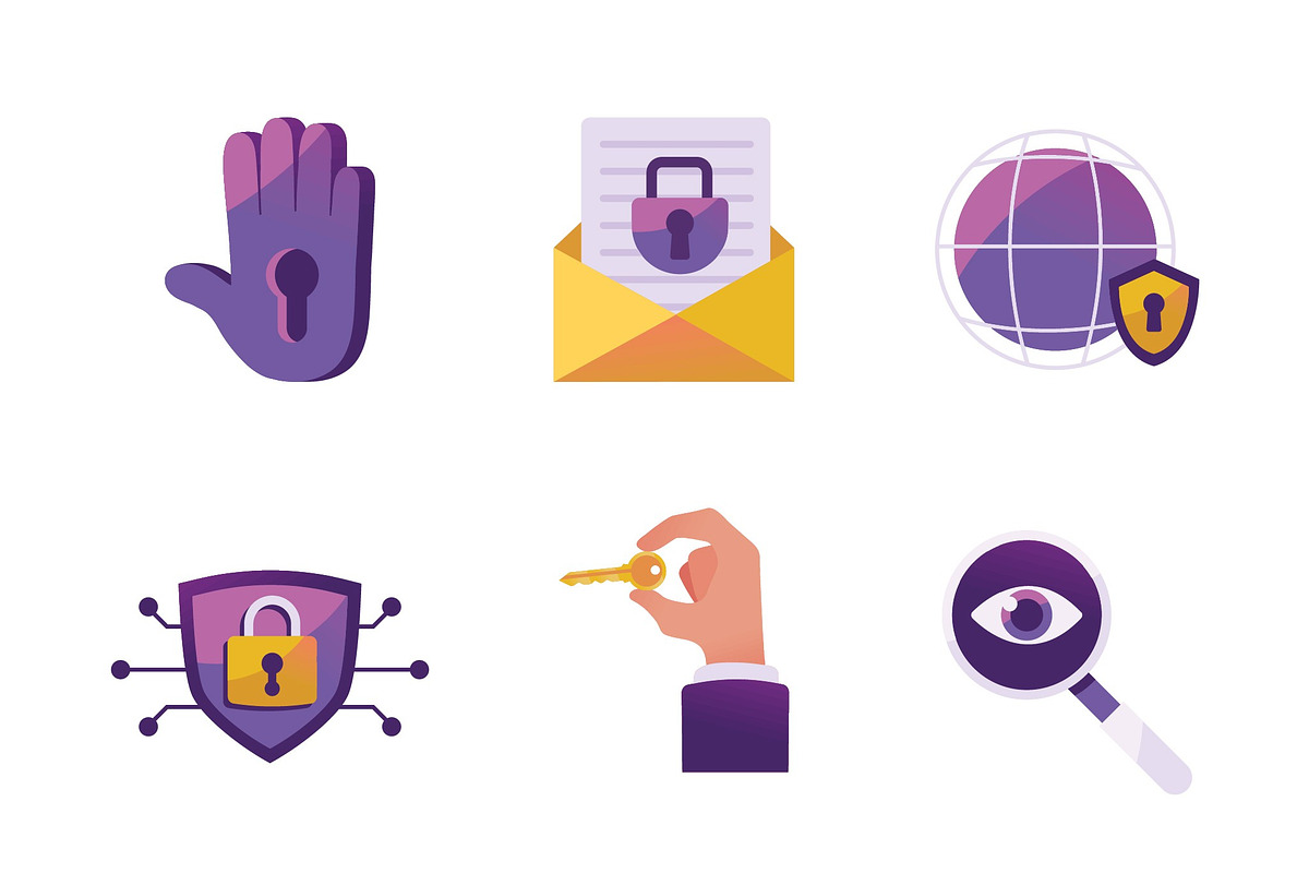 Cybersecurity Illustrations Set, a Technology Illustration by studiogstock (Photo 4 of 4)