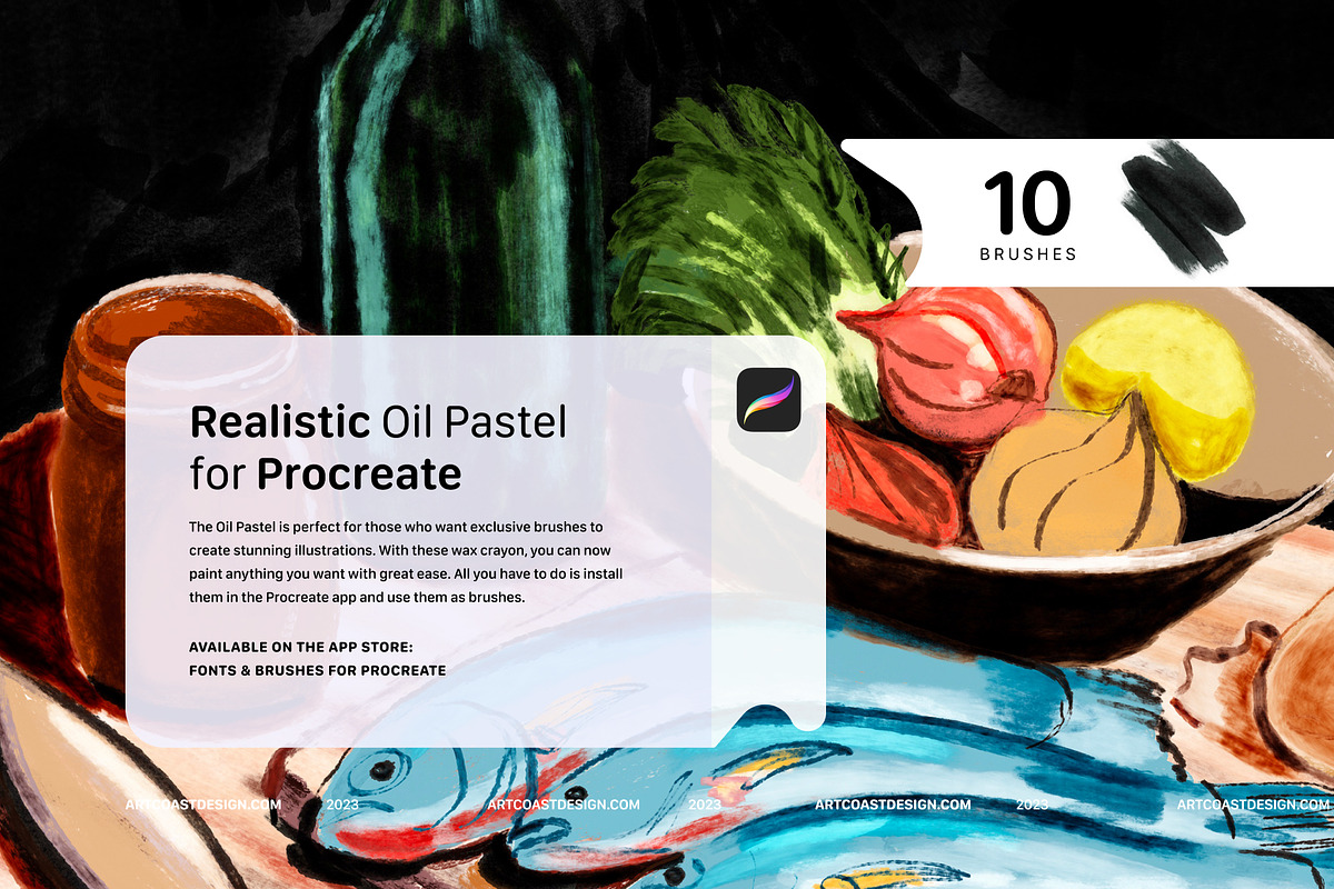 Oil Pastel Procreate Brushes, a Brush Add-On by Spasibenko Art (Photo 3 of 11)