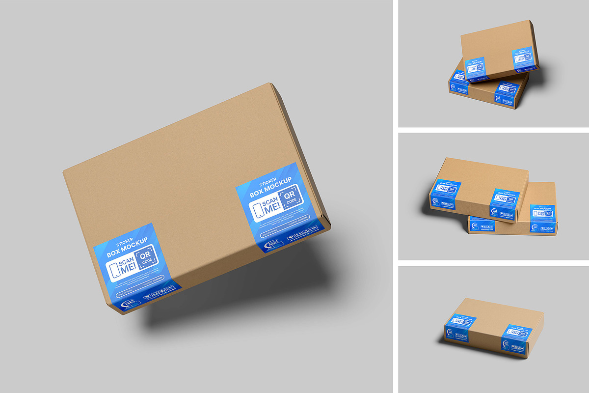 Sticker Box Mockup, a Packaging Mockup by seramoe (Photo 1 of 5)