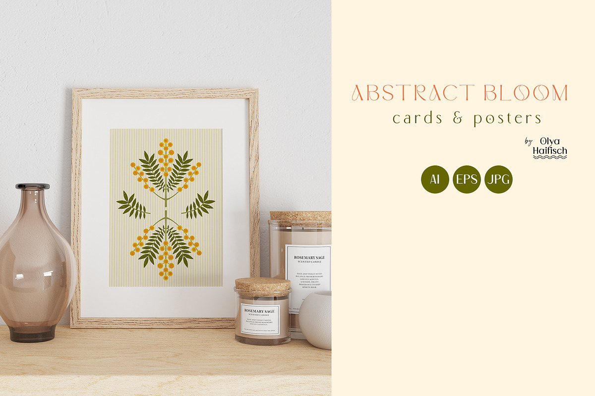 Abstract Bloom - Floral Vector Set, a Decorative Illustration by Olya Haifisch (Photo 5 of 6)