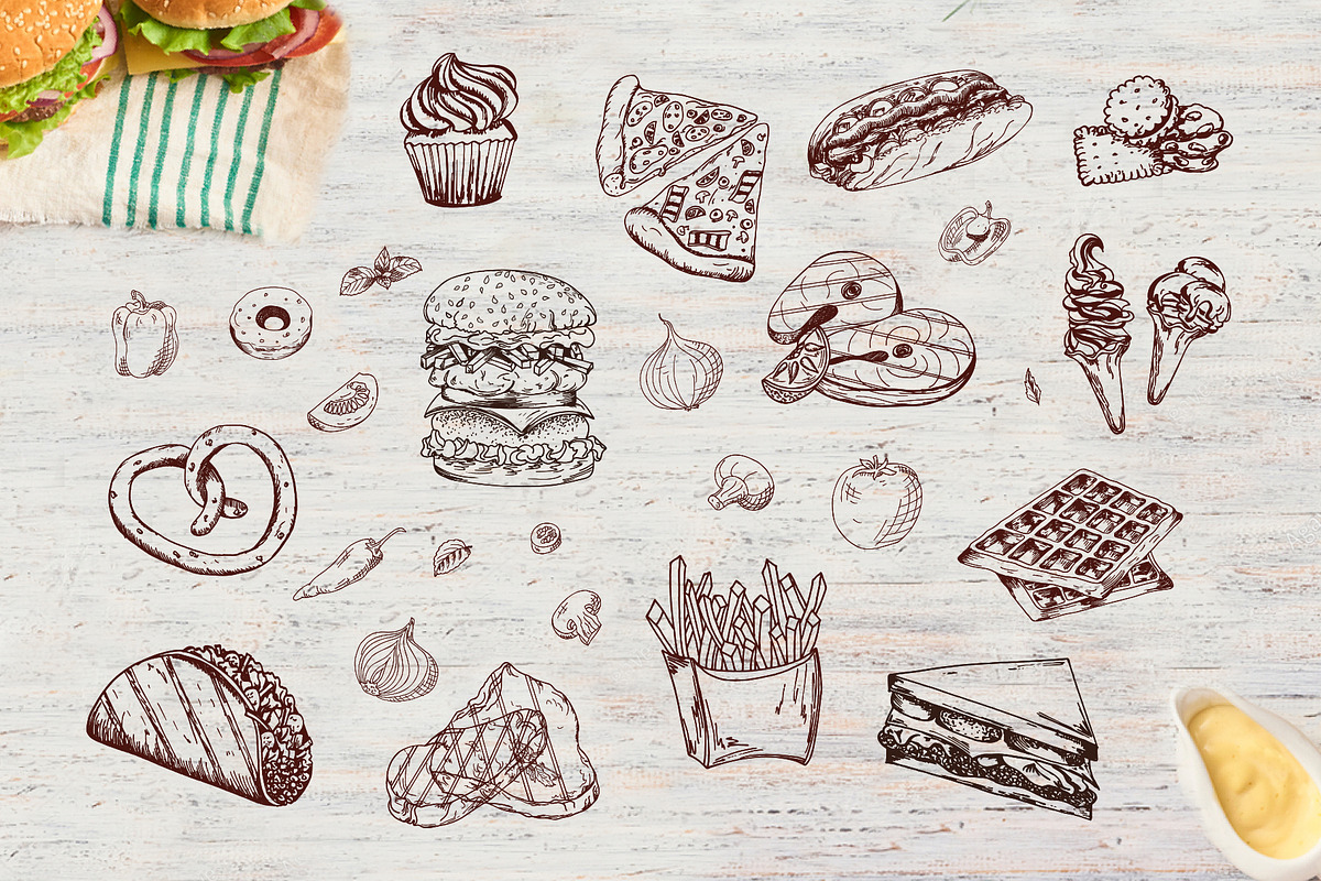 Fast Food-clipart+menu, a Food Illustration by Astarte_design (Photo 7 of 7)