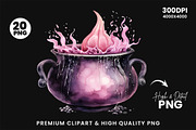 Halloween Pink Cauldron PNG Bundle, a Seasonal Illustration by Creative Arslan (Thumbnail 6 of 7)