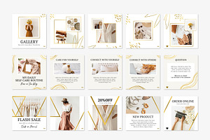 Gold Instagram Carousel Posts Canva