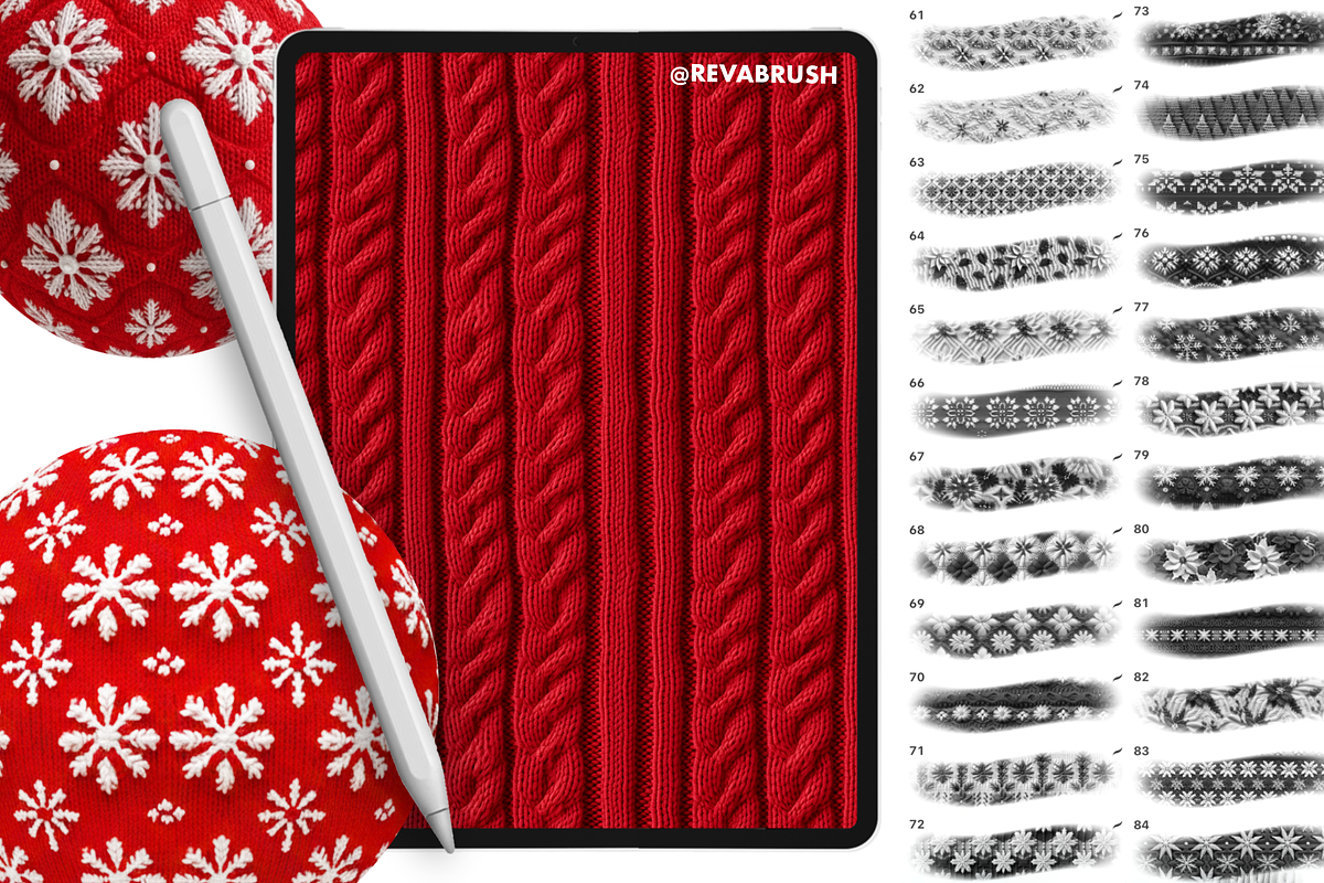 200 Procreate Knit Texture Brushes, a Brush Add-On by Revabrush (Photo 6 of 9)
