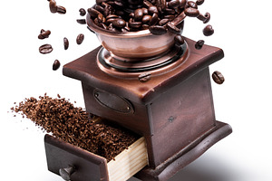 Manual coffee grinder or coffee mill, a Food & Drink Photo by Volff