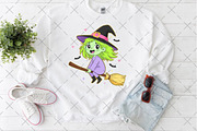 Whimsical Halloween Witch PNG, an Illustration by Craft Nest (Thumbnail 3 of 6)