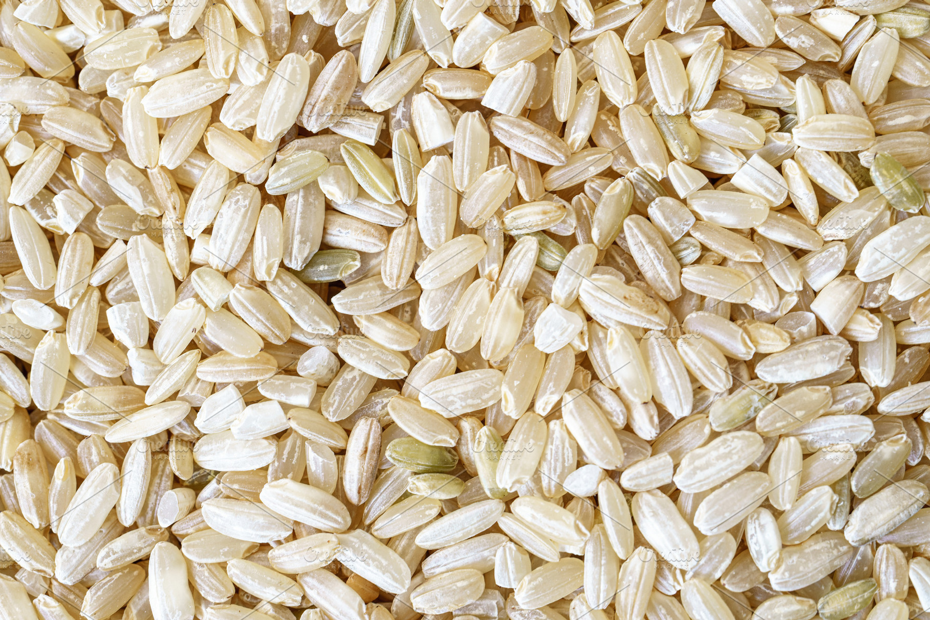 Full frame close up flat lay texture of brown rice for food and nutrition backg, a Food & Drink Photo by Eugene_Photo