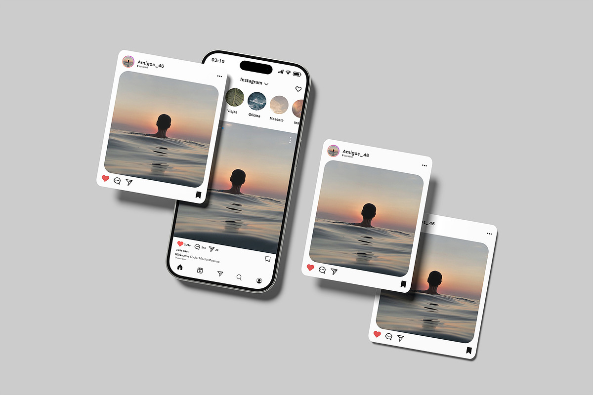 Social Media Instagram Mockup, an iPhone Mockup by Amigos__46 (Photo 5 of 9)