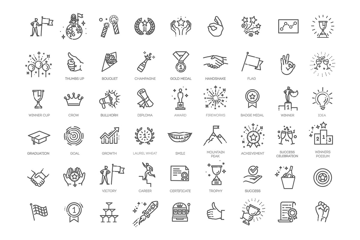 Success, Awards, Achievement element, an Outline Icon by Tettygreen (Photo 1 of 2)
