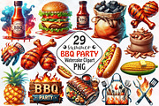 Summer BBQ Party Clipart, an Illustration by RobertsArt (Thumbnail 1 of 7)