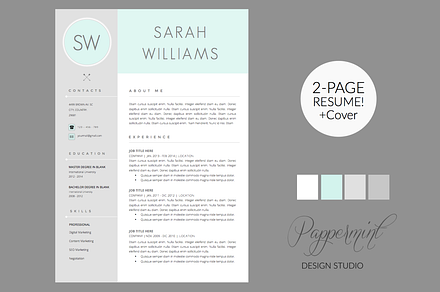 Resume Template + Cover Letter WORD