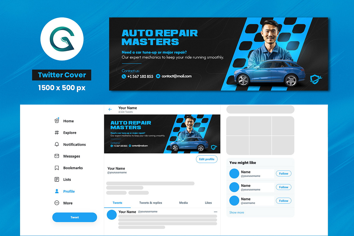 Auto Repair Social Media Pack preview 5