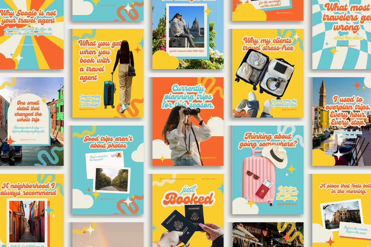 Retro Travel Agent Instagram, a Social Media Template by Anna Design Studio (Photo 1 of 11)