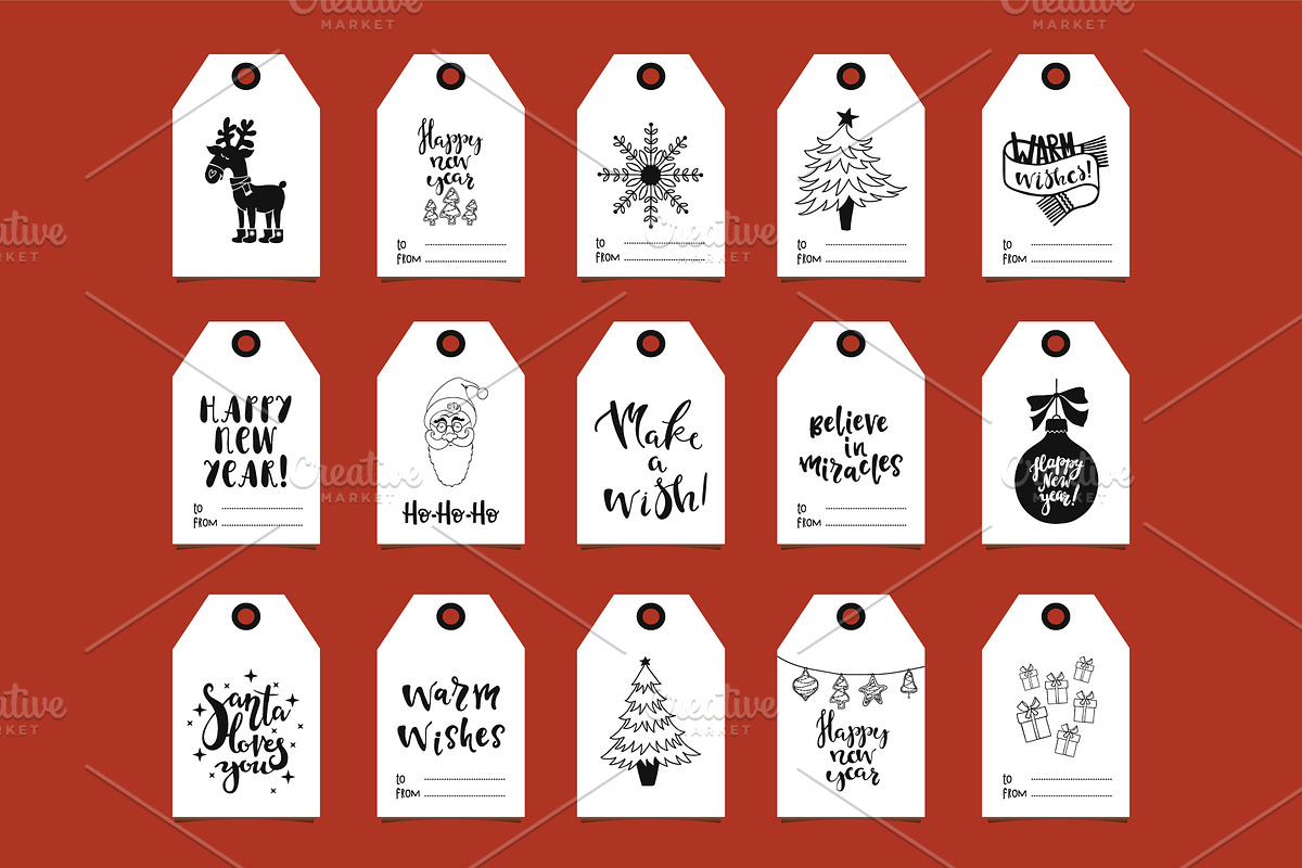Christmas cards and tags, a Decorative Illustration by Lena Kedrova (Photo 2 of 7)