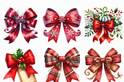 Red Christmas Bow Clipart, an Illustration by Craft Nest (Thumbnail 4 of 6)