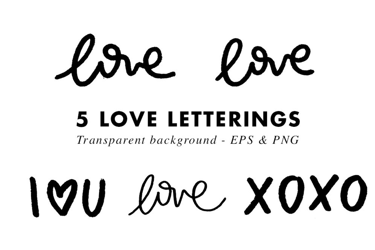 Valentines Bundle Hearts & Lettering, an Object Graphic by Heartmade by Claudia (Photo 7 of 11)