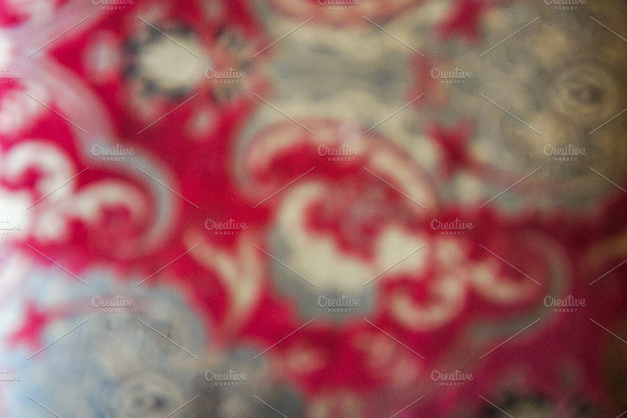 Red Damask Bokeh 1 Featuring Rug Persian And Carpet