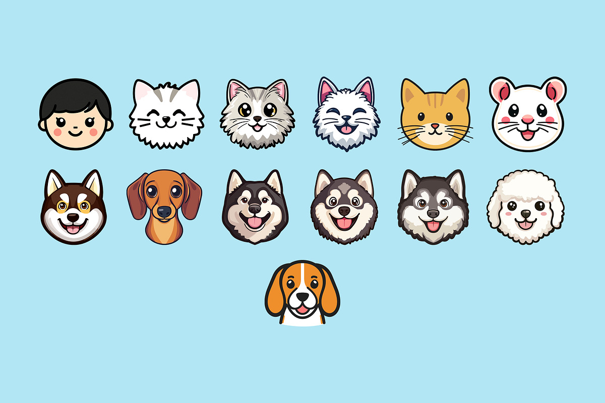 Animal Avatar Collection Vector Pack, an Object Graphic by Alternate Studio (Photo 6 of 6)