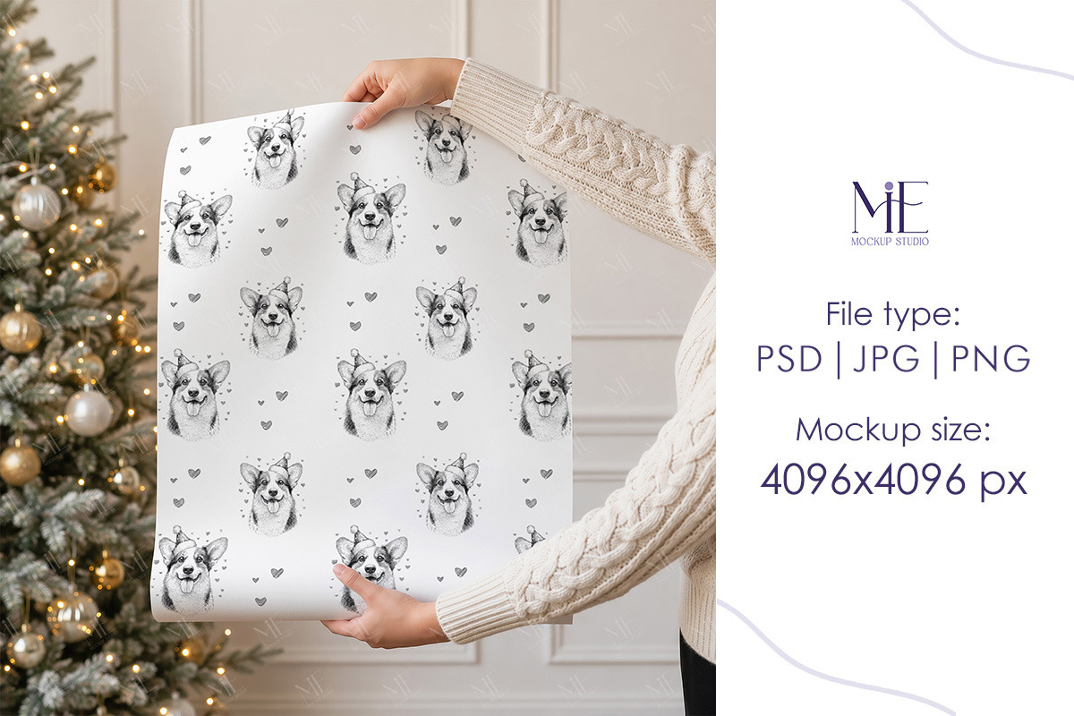 Wrapping Paper Mockup Gift Wrap, an Advertising Mockup by Mie Mockup Studio (Photo 6 of 8)