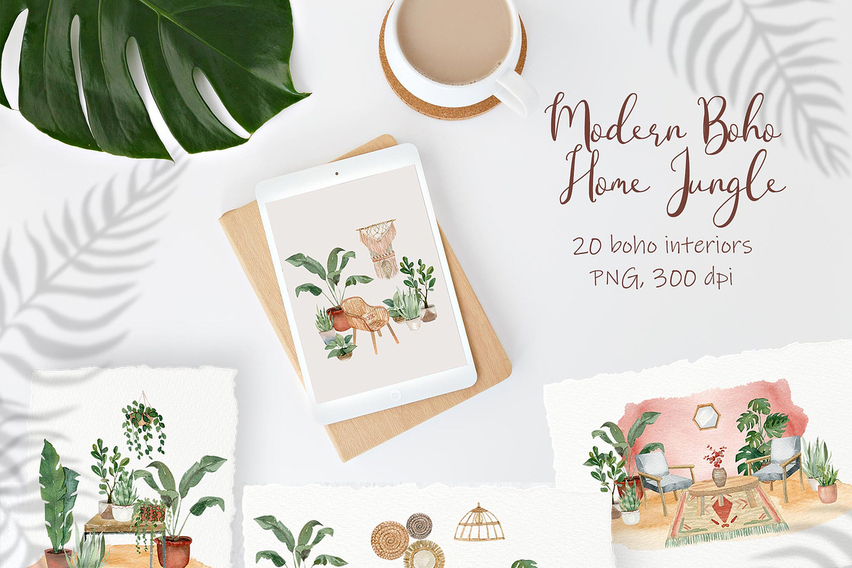 Modern Boho Home Jungle Collection, a Decorative Illustration by Catch the Dream Art (Photo 2 of 15)