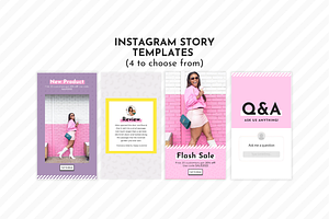 Instagram Template Pink Canva Set