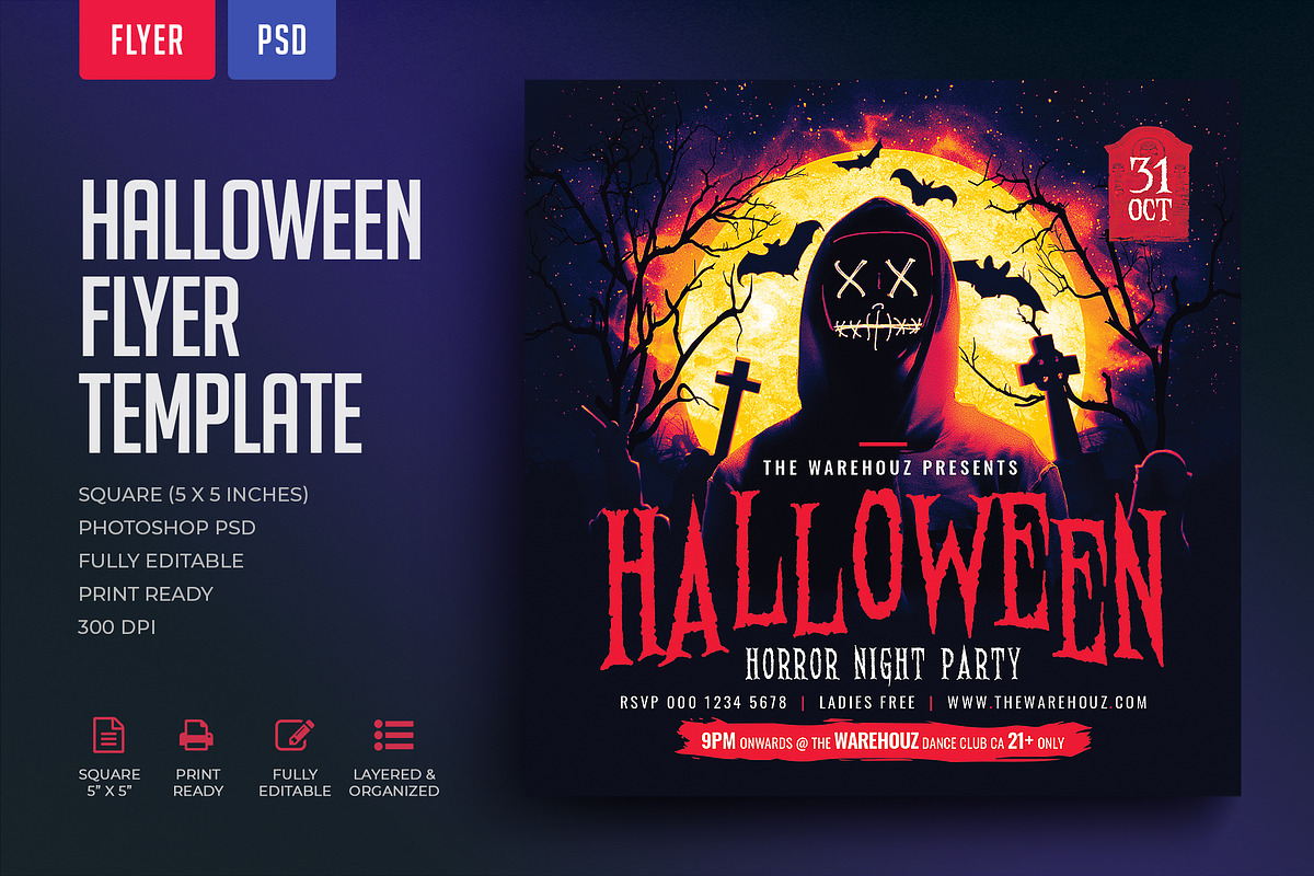 Halloween Night Party Flyer, a Flyer Template by Verazo (Photo 1 of 2)