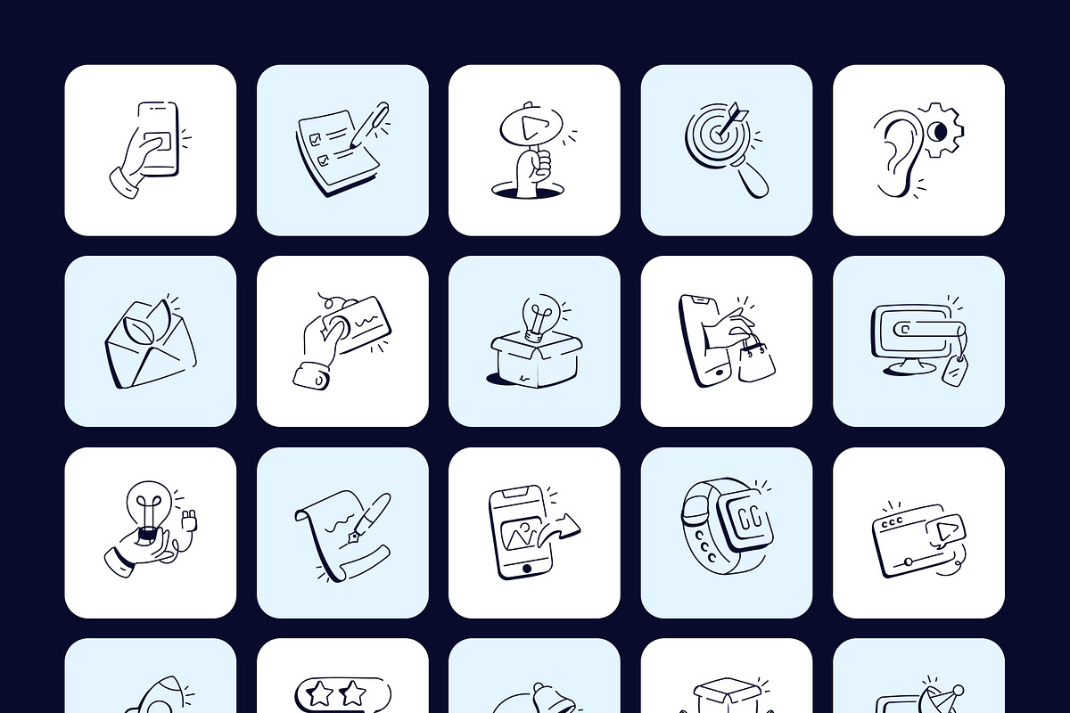 850 Business and Tech Doodle Icons, an Outline Icon by Vectors Market (Photo 13 of 19)