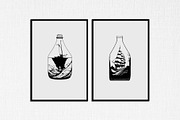 sailboat in bottle stencil v4, a Decorative Illustration by TaKong Magics (Thumbnail 2 of 5)