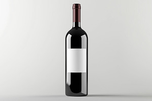 Bottle of red wine with blank label, a Food & Drink Photo by MistyDay