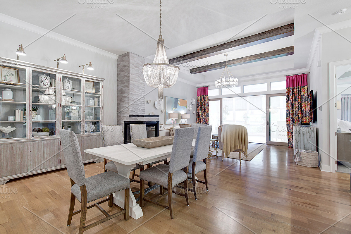White and Gray Dining Room, an Architecture Photo by Water Street Photography (Photo 2 of 2)
