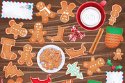 Gingerbread Christmas png Clipart, a Seasonal Illustration by Art by Angele G (Thumbnail 2 of 4)