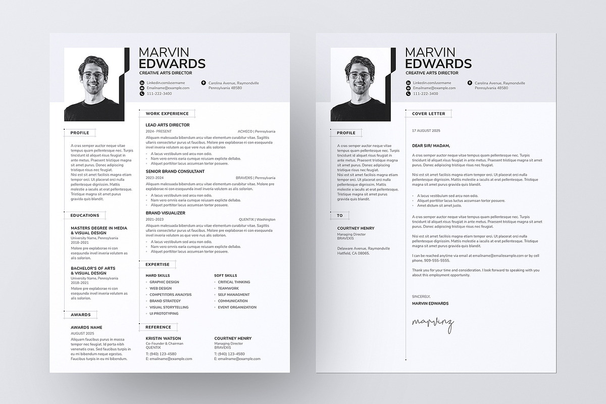 Minimal Resume Word, Photoshop, a Resume Template by Axpand (Photo 1 of 7)
