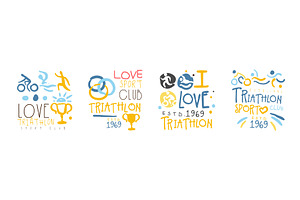 Triathlon Club Logo and Sport Label, a Sport Illustration by TopVectors