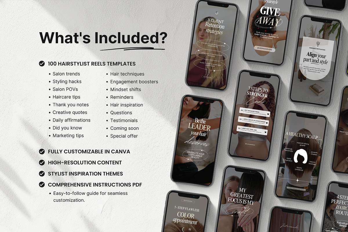 100 Hairstylist Instagram Reels Templates preview 2