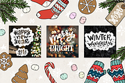 Cozy Christmas Lettering & Clipart, a Seasonal Illustration by Sketchetarian (Thumbnail 3 of 10)