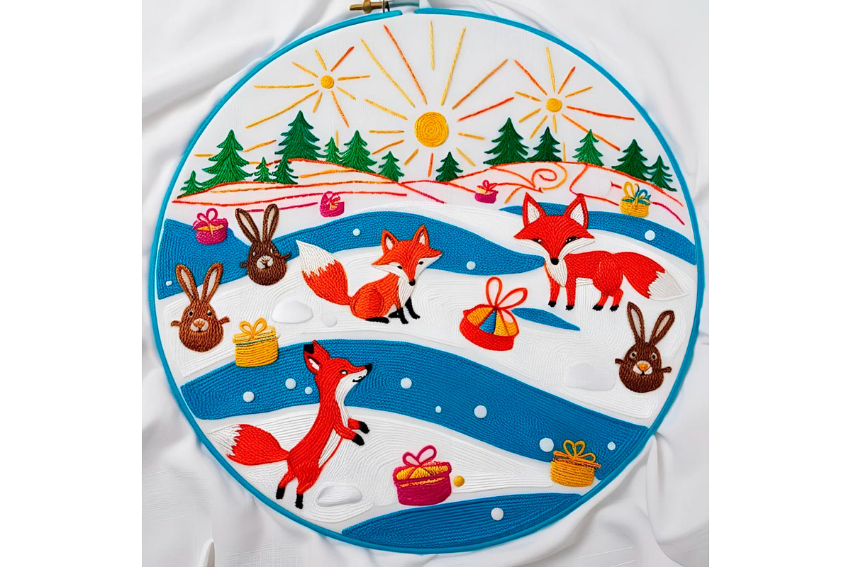 SET Winter Embroidery Handmade, a Background Graphic by IrySha (Photo 7 of 7)